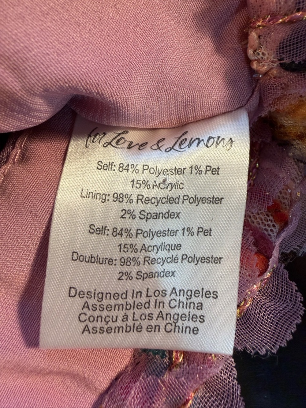 NWT For Love And Lemons ‘Dionne’ Bralette Top in Pink Multicolor Tweed Size M - Picture 10 of 16